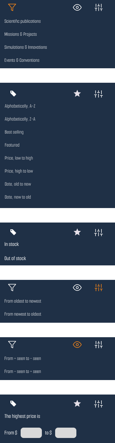 Menus mobile